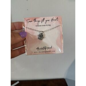 The Vintage Pearl Paw Print Imprint Silver Tone Necklace